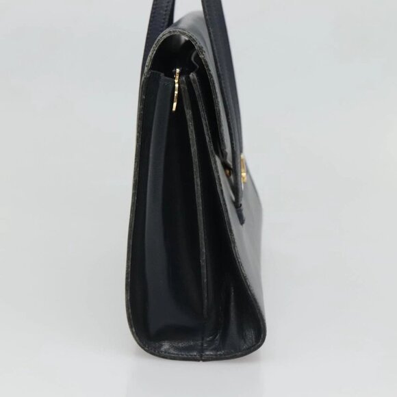 Christian Dior Hand Bag Leather Navy Gold Auth bs22492 - Picture 6 of 16